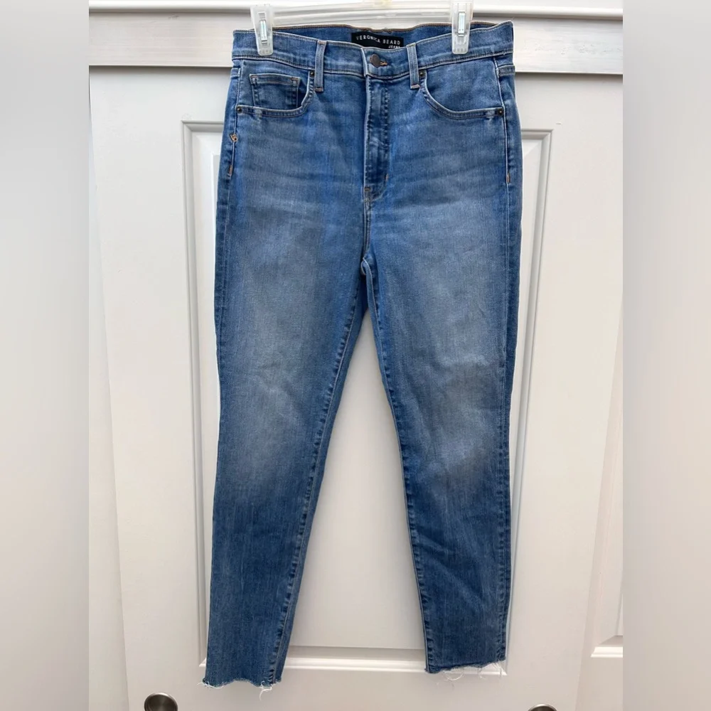 Veronica Beard Debbie High Waist Raw Hem Skinny Jeans - Picture 5 of 8